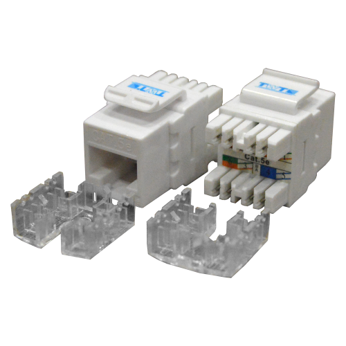 Модуль Keystone RJ45, Cat.5E, UTP, 180 градусов, белый